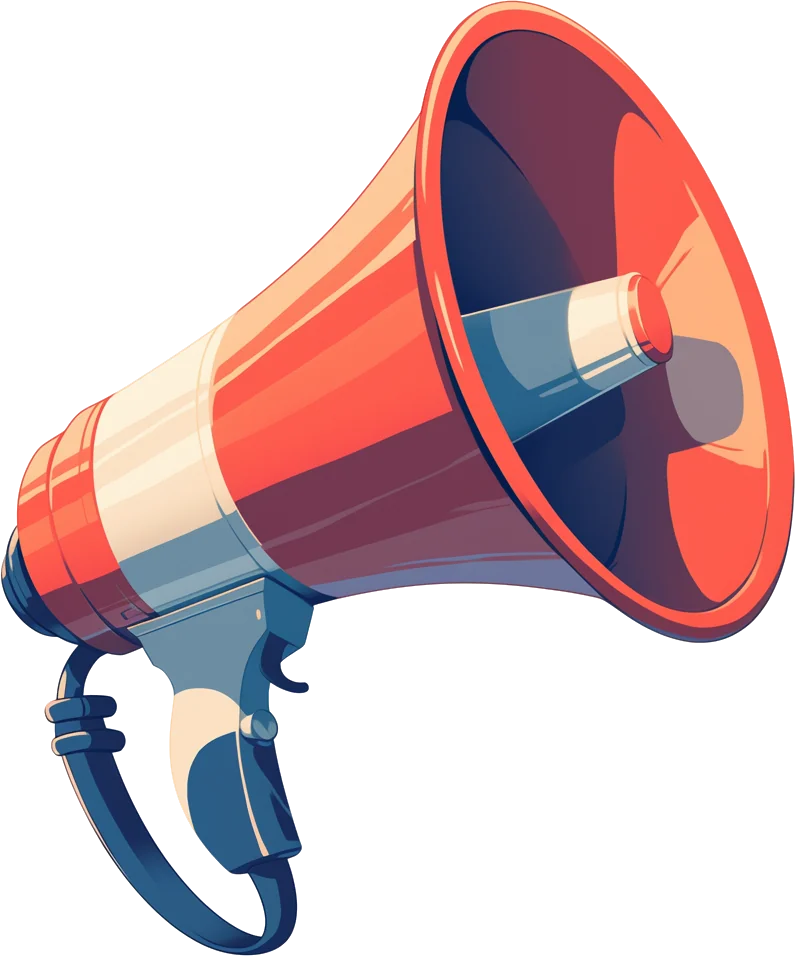 Bullhorn illustration representing digital marketing and SEO strategy